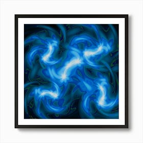 Glowing Light Blue Flowers 1 Art Print