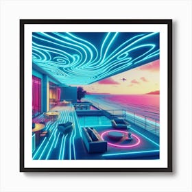 Neon House Art Print