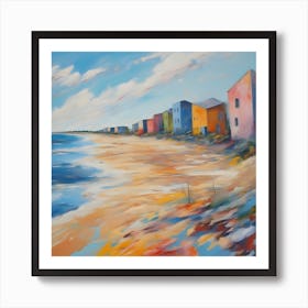 Houses On The Beach 1 Art Print