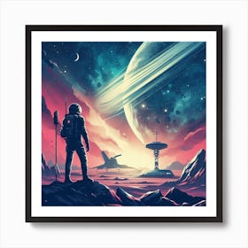 Space Landscape Painting Art Print