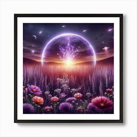 Purple Flower Field Art Print