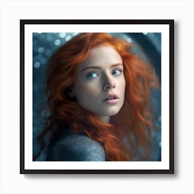 Girl With Red Hair Art Print