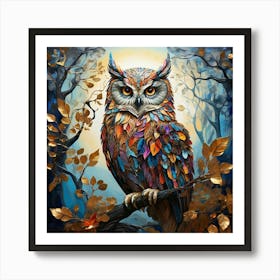 Owl In The Forest Art Print