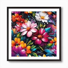 Colorful Flowers 24 Art Print