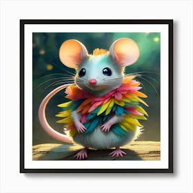 Rainbow Mouse Art Print
