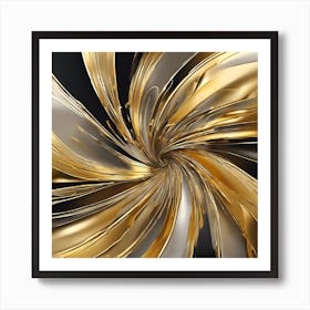 Abstract Golden Swirl Art Print