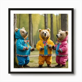 Bears In The Woods Art Print