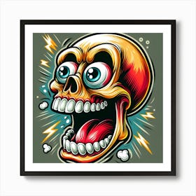 Skull With Lightning Bolts 1 Art Print