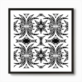 Black And White Seamless Pattern 5 Art Print