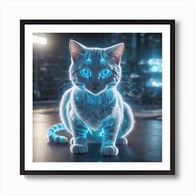 Futuristic Cat Art Print