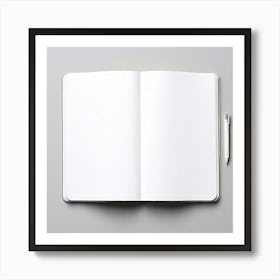 Mock Up Blank Pages Open Book Spread Unmarked Writable Notebook Journal White Clean Min (3) Art Print