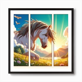 Horse In The Meadow 2 Art Print
