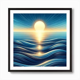 Ocean Waves At Sunset Art Print