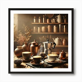 Sunlit Coffee Ambiance Art Print