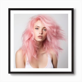 Pink Haired Girl Art Print