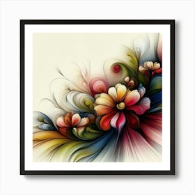 Abstract Flower Painting 4 Art Print