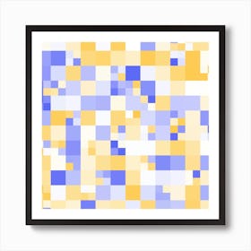 Blue And Yellow Squares 2 Art Print