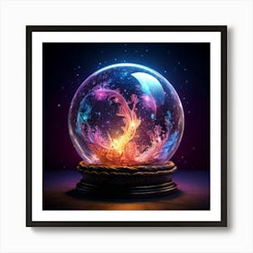 Firefly Magic Ball, Dark Background, Fairy Tale, Fairytale, Character Concept, Mystical, Enchanting, (3) Art Print