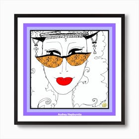 the color purple-Audrey Hepburnita POP QUEEN by Jessica Stockwell Art Print