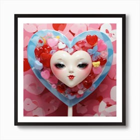 Valentine Lollipop Art Print