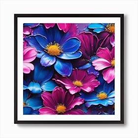 Cosmos Flowers Art Print