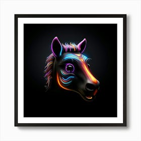 Neon Horse Head 2 Art Print