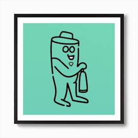 Cup Holding A Bottle one line Art Print