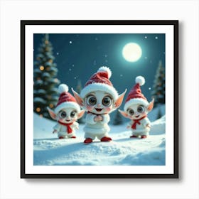 Christmas Elves 2 Art Print