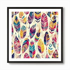 Colorful Feathers Art Print