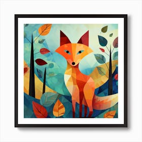 Fox In The Forest 4 Art Print