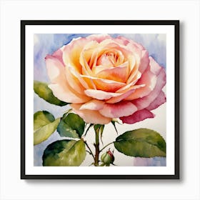 Rose Watercolor Painting Art Print