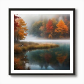 Description Ethereal Landscapes With Fog Rolling Through Colorful Forests And Quiet Lakes These Wa Art Print