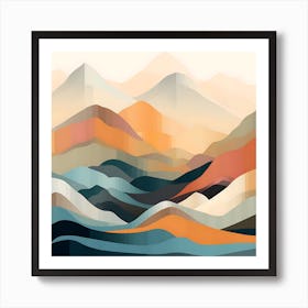 Abstract Mountain Landscape Art Print