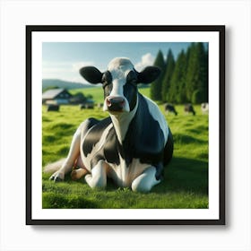 Cow In The Field 1 Art Print
