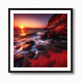 Sunset At The Beach 286 Art Print