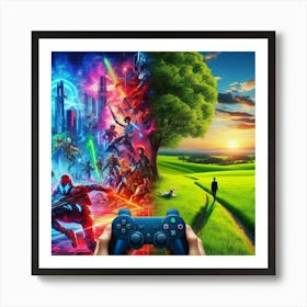 Video Game Landscape 1 Art Print