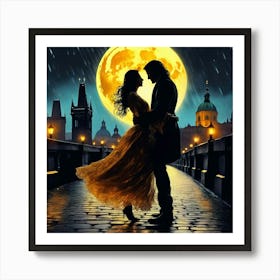Lovers in the Moonlight 1 Art Print