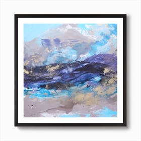  Blue Ocean Abstract Painting 2 Square Art Print