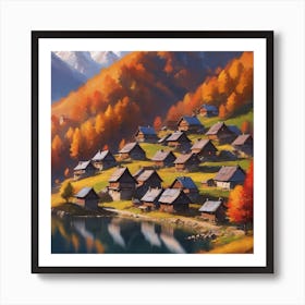 Autumn Village 7 Art Print