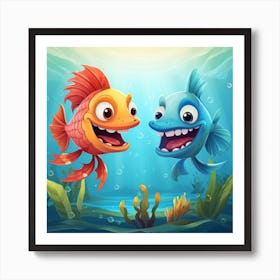 Cartoon Fishes 1 Art Print