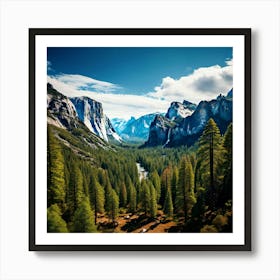 Yosemite National Park Aerial View Art Print
