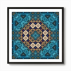 Abstraction Watercolor Blue Pattern 2 Art Print