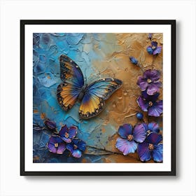 Butterfly And Flowers Art Print