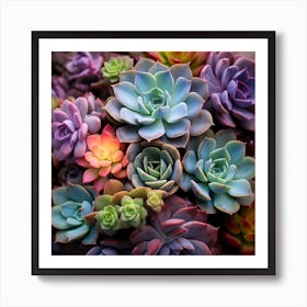 Colorful Succulents Art Print