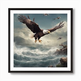 0 I Want An Amazing 3d Picture Of An Eagle Catching Esrgan V1 X2plus (1) Art Print