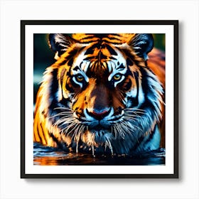 Emerging from the Water, Bengal Tiger Art Print