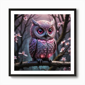 Pink Owl 2 Art Print