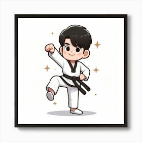 Taekwondo kid 1 Art Print
