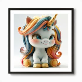 Rizwanakhan 3d A Little Cute Unicorn Kawaii 4k Isolated On Wh 369d046f 3d91 4f37 8478 42ce5180e69d 0 Art Print