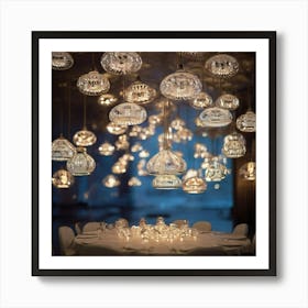 Glass Chandeliers Art Print